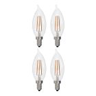Bulbrite 861587 LED5CA10/30K/FIL/E12/3-4PK  Pack of (4) 5 Watt Dimmable Clear CA10 LED Light Bulbs with Candelabra (E12) Base, 3000K Soft White Light, 500 Lumens