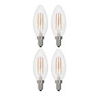Bulbrite 861588 LED4B11/30K/FIL/4/JA8-4PK Pack of (4) 4 Watt Dimmable Clear Filament B11 Candelabra (E12) LED Bulb - 300 Lumens, 3000K, and 90 CRI