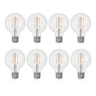 Bulbrite 861625 LED7G25/30K/FIL/D/B-8PK 7W LED G25 3000K FILAMENT E26 DIM-8PK