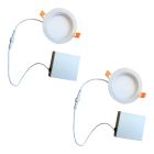 Bulbrite 861673 LED7JBOXDL/3/930/WHRD/D-2PK Pack of (2) LED 3" Round Recessed Downlight Fixture with Metal Jbox & Baffle, 50W Equivalent, 3000K/Soft White, White Finish