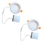 Bulbrite 861680 LED14JBOXDL/6/940/WHRD/D-2PK Pack of (2) LED 6" Round Recessed Downlight Fixture with Metal Jbox & Baffle, 70W Equivalent, 4000K/Cool White, White Finish