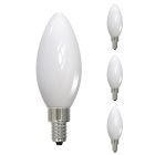 Bulbrite 861925 LED5B11/27K/FIL/M/3-4PK Pack of (4) 5 Watt Dimmable Milky Finish B11 LED Light Bulbs with Candelabra (E12) Base, 2700K Warm White Light, 500 Lumens