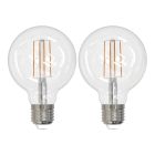 Bulbrite 861928 LED8G25/30K/FIL/3-2PK Pack of (2) 8.5 Watt Dimmable Clear Filament G25 Medium (E26) LED Light Bulb - 800 Lumens, 3000K, and 90 CRI