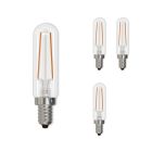 Bulbrite 861929 LED2T6/30K/FIL/3-4PK Pack of (4) 2.5 Watt Dimmable Clear Filament T6 Candelabra (E12) LED Bulb - 180 Lumens, 3000K, and 80 CRI