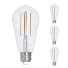 Bulbrite 862693 LED4ST18/27K/FIL/3-4PK  Pack of (4) 4.5 Watt Dimmable Clear Filament ST18 Medium (E26) LED Light Bulb - 450 Lumens, 2700K