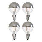 Bulbrite 862696 LED2G16/27K/FIL/HM/3-4PK 2.5W LED G16 2700K FILAMENT HALF MIRROR E12 FULLY COMPATIBLE DIMMING-4PK