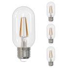 Bulbrite 862702 LED5T14/27K/FIL/3-4PK Pack of (4) 5 Watt Dimmable Clear Filament T14 Medium (E26) LED Light Bulb - 450 Lumens, 2700K