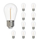 Bulbrite 862742 LED1S14/27K/FIL/PL-10PK LED Filament Pack of (10) 1 Watt Dimmable S14 Light Bulbs with Clear Plastic Finish and Medium (E26) Base - 2700K (Warm White Light), 70 Lumens