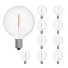Bulbrite 862743 LED1G16/27K/FIL-10PK LED Mini Pack of (10) 1 Watt Dimmable G16 Light Bulbs with Clear Plastic Finish and Candelabra (E12) Base - 2700K (Warm White Light), 70 Lumens