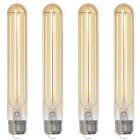 Bulbrite 862770 LED5T9/21K/7/FIL-4PK LED Filament Pack of (4) 5 Watt Dimmable 7.5 Inch T9 Light Bulb with Antique Glass Finish and Medium (E26) Base - 2100K (Amber Light), 250 Lumens