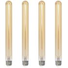 Bulbrite 862773 LED5T9L/21K/11/FIL-4PK LED Filament Pack of (4) 5 Watt Dimmable 11 Inch T9 Light Bulb with Antique Glass Finish and Medium (E26) Base - 2100K (Amber Light), 300 Lumens