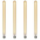 Bulbrite 862776 LED5T9L/21K/15/FIL-4PK  LED Filament Pack of (4) 5 Watt Dimmable 15 Inch T9 Light Bulb with Antique Glass Finish and Medium (E26) Base - 2100K (Amber Light), 400 Lumens