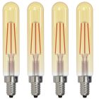 Bulbrite 862780 LED4T8/21K/FIL-4PK LED Filament Pack of (4) 5 Watt Dimmable T8 Light Bulb with Antique Glass Finish and Candelabra (E12) Base - 2100K (Amber Light), 450 Lumens