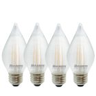 Bulbrite 862787 LED4C15/27K/FIL/SPUN/SAT-4PK Spunlite Pack of (4) 4 Watt Dimmable C15 LED Filament Light Bulb with Satin Glass Finish and Medium (E26) Base - 2700K (Warm White Light), 350 Lumens