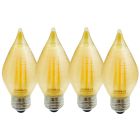 Bulbrite 862788 LED4C15/21K/FIL/SPUN/AMB-4PK Spunlite Pack of (4) 4 Watt Dimmable C15 LED Filament Light Bulb with Amber Glass Finish and Medium (E26) Base - 2100K (Amber Light), 250 Lumens