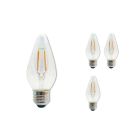 Bulbrite 862789 LED4F15/27K/FIESTA/CLR-4PK Fiesta Pack of (4) 4 Watt Dimmable F15 LED Filament Light Bulb with Clear Iridescent Glass Finish and Medium (E26) Base - 2700K (Warm White Light), 320 Lumens