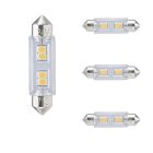 Bulbrite 862792 LED1/FEST/30K/24/2-4PK LED Filament Pack of (4) 0.8 Watt T3 Light Bulbs with Clear Glass Finish and Festoon Base - 3000K (Soft White Light), 55 Lumens, 24 Volts