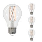 Bulbrite 862798 LED8A19/30K/FIL/3/JA8-4PK LED Filament Pack of (4) 8.5 Watt Dimmable A19 Light Bulbs with Clear Glass Finish and Medium (E26) Base - 3000K (Soft White Light), 850 Lumens