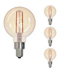 Bulbrite 862800 LED2G16/21K/FIL-NOS/3-4PK  LED Filament Pack of (4) 2.5 Watt Dimmable G16 Light Bulbs with Antique Glass Finish and Candelabra (E12) Base - 2100K (Warm Amber Light), 160 Lumens