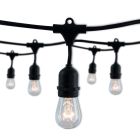 Bulbrite 862816 STRING10/E26/BLACK-S14KT-2P 14-foot String Light Kit with with Clear Vintage Style S14 Incandescent Light Bulbs, 2-pk