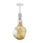 Bulbrite 810177 LED4JEWEL/20K/FIL-NOS/PEND/HW/NAT/WHT-SILV 4W LED JEWEL NATURAL SHAPED GRAND 2200K FILAMENT W/ WHITE MARBLE PENDANT WITH WHITE STRING