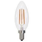 Bulbrite 862855 LED6B11/27K/FIL/3-4PK 5.5 Watt Dimmable B11 Light Bulbs with Milky Finish and Medium (E26) Base - 2700K (Warm White Light), 500 Lumens-4pk