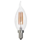 Bulbrite 862858 LED6CA10/30K/FIL/3-4PK 5 Watt Dimmable CA10 Light Bulbs with Clear Glass Finish and Candelabra (E12) Base - 3000K (Soft White Light), 500 Lumens-4pk