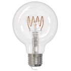 Bulbrite 862868 LED4G25/21K/FIL-NOS/CURV/SPIRAL-4PK 13 Watt Dimmable G25 Light Bulbs with a Clear Finish and Medium (E26) Base - 2700K (Warm White Light), 1400 Lumens-4pk