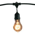 Bulbrite 810004 STRING15/E26-A19KT  48 ft, 15-Socket (E26) Decorative String Light Kit with Amber Incandescent Nostalgic Loop Filament (A19) Light Bulbs, 25 Watt, Black