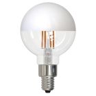 Bulbrite 862066 LED2G16/27K/FIL/HW/3-4PK 2.5W LED G16 2700K FILAMENT HALF WHITE E12 FULLY COMPATIBLE DIMMING-4PK