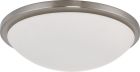 Nuvo 62/1044 Button LED 17 in.; Flush Mount Fixture; Brushed Nickel Finish; Lamp Included