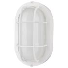 NUVO 62/1388 LED Small Oval Bulk Head Fixture; White Finish with White Glass