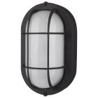 NUVO 62/1389 LED Small Oval Bulk Head Fixture; Black Finish with White Glass