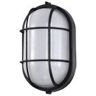 NUVO 62/1391 LED Oval Bulk Head Fixture; Black Finish with White Glass