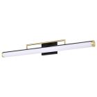 NUVO 62/1539 SOLANO LED LARGE VANITY Solano Large Vanity; LED; Black and Brushed Brass Finish; White Acrylic Lens