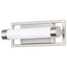 NUVO 62/1541 CANAL LED SMALL VANITY Canal Small Vanity; LED; Brushed Nickel Finish; White Acrylic Lens