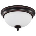 NUVO 62/1557 LED 19W 11 FLUSH MOUNT 3000K Center Lock 11 Inch LED Flush Mount; 19 Watt; 3000K; Mahogany Bronze Finish; Frosted Glass
