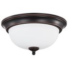 NUVO 62/1558 LED 19W 13 FLUSH MOUNT 3000K Center Lock 13 Inch LED Flush Mount; 19 Watt; 3000K; Mahogany Bronze Finish; Frosted Glass