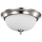 NUVO 62/1560 LED 19W 13 FLUSH MOUNT 3000K Center Lock 13 Inch LED Flush Mount; 19 Watt; 3000K; Brushed Nickel Finish; Frosted Glass