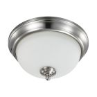 NUVO 62/1562 (LED 19W 11" FLUSH MOUNT 3000K) 19 Watt; 11 inch; LED Flush Mount Fixture; 3000K; Dimmable; Brushed Nickel; Frosted Glass