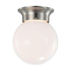 NUVO 62/1565 (LED 8W 6" LED FLUSH 3000K) 8 Watt; 6 inch; LED Flush Mount Fixture; 3000K; Dimmable; Brushed Nickel; Frosted Glass