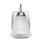 NUVO 62-1567 LED 8W 1 LIGHT VANITY 3000K 8 Watt; LED 1 Light Vanity Fixture; 3000K; Brushed Nickel with Alabaster Glass
