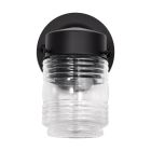 NUVO 62/1573 8 Watt; 1 Light; Porch; Wall; Mason Jar Fixture; 3000K; Black Finish with Clear Glass