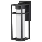 NUVO 62/1611 Ledges; 6W LED; Medium Wall Lantern; Matte Black with White Opal Glass