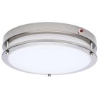 NUVO 62-1890 (LED EM 13" GLAMOUR FLUSH) Glamour - 13 Inch LED Flush Mount - Emergency Battery - CCT Selectable - Brushed Nickel Finish