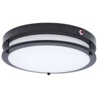 NUVO 62-1891 (LED EM 13" GLAMOUR FLUSH) Glamour - 13 Inch LED Flush Mount - Emergency Battery - CCT Selectable - Black Finish
