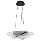 NUVO 62-2025 (GENEVA 18" LED PENDANT) Geneva - 18 Inch LED Pendant - Matte Black - Silk Screened Acrylic Lens