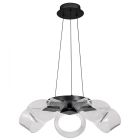 NUVO 62-2036 (BARNETT 21" LED 5 LIGHT CHAND) Barnett - 21 Inch LED 5 Light Chandelier - Matte Black - Silk Screened Acrylic Lens