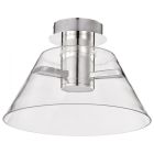 NUVO 62-2053 (EDMOND 14" LED SEMI FLUSH) Edmond - 14 Inch LED Semi Flush - Polished Nickel with Clear Glass
