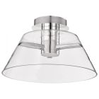 NUVO 62-2054 (EDMOND 17" LED SEMI FLUSH) Edmond - 17 Inch LED Semi Flush - Polished Nickel with Clear Glass